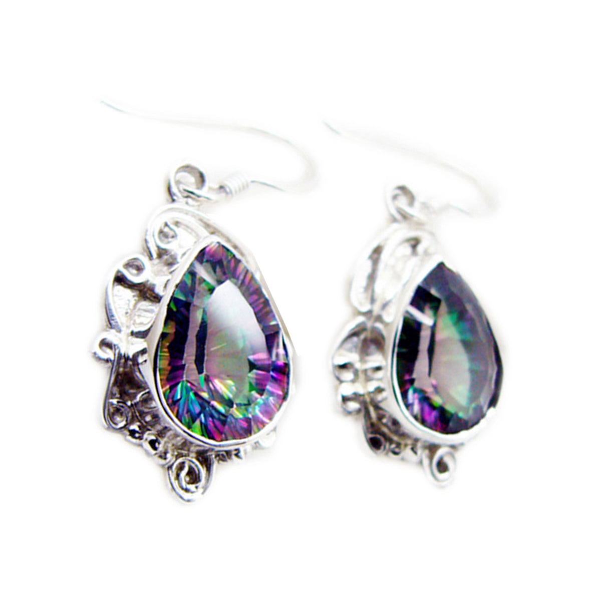 Chen Multicolor Dangle Earrings for Everyday Glam Mystic Quartz multicolor Dangle