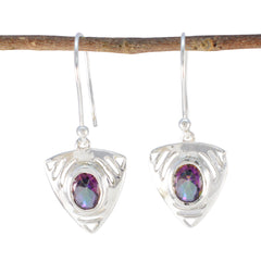 Sophia Multicolor Solitaire Dangle Earrings for Any Occasion Mystic Quartz multicolor Dangle