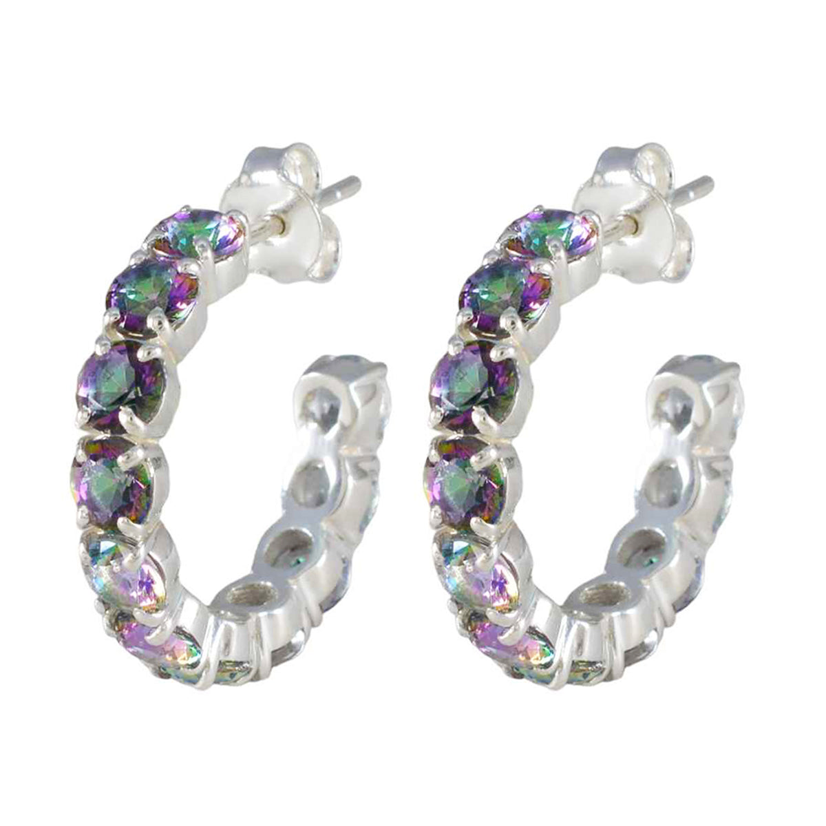 Isadora Multicolor Stud Earrings for Everyday Glam Mystic Quartz multicolor Stud