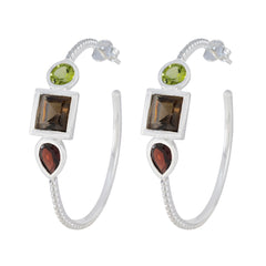 Eun-ji Multicolor Gemstone Stud Earrings for Stylish Looks Multi multicolor Stud