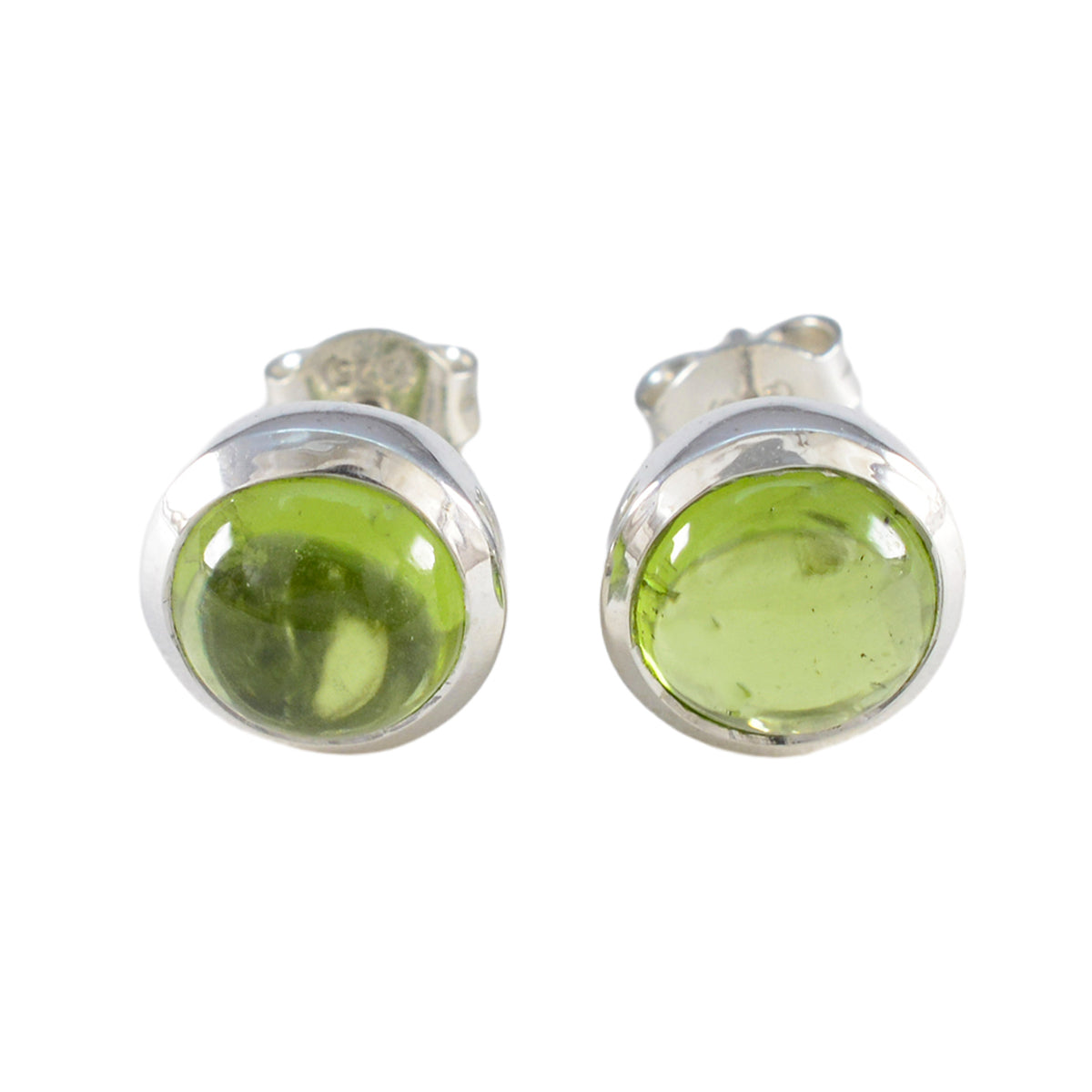 Maria Green Solitaire Stud Earrings for Everyday Glam Peridot Green Stud