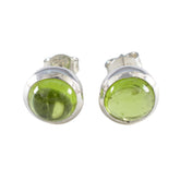 Maria Green Solitaire Stud Earrings for Everyday Glam Peridot Green Stud