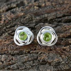 Mei Green Solitaire Stud Earrings for Everyday Glam