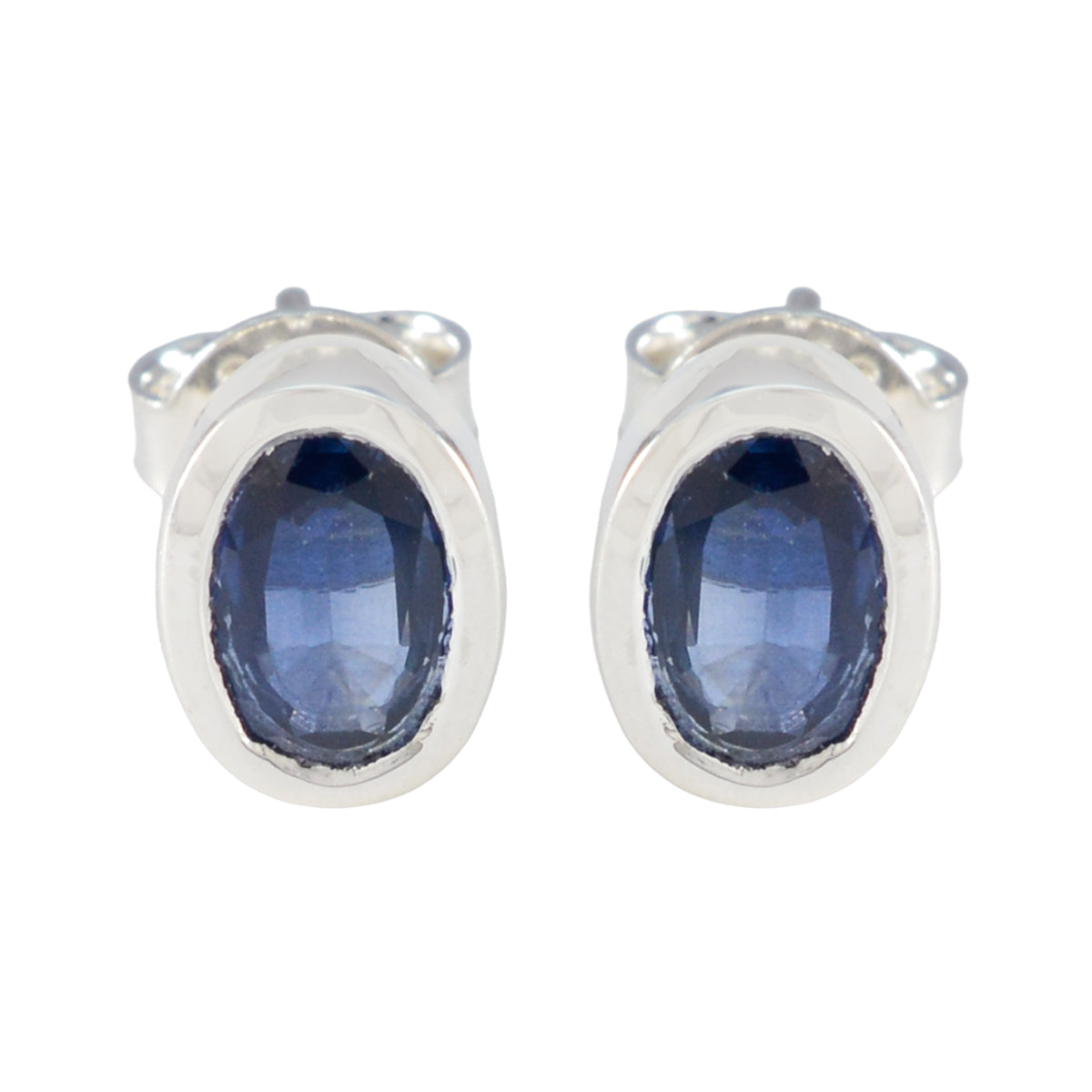 Rebeca Blue Solitaire Stud Earrings for Every Occasion Blue Sapphire Blue Stud