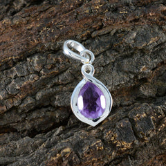 Hye-jin Purple Gemstone Pendant - Stylish Everyday Accessory