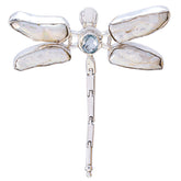 Isla Statement Pendant Jewelry - Elegant Dragonfly Design Blue Topaz Blue Blue