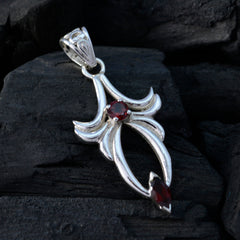Laura Red Fairytale Pendant - Elegant Silver Design