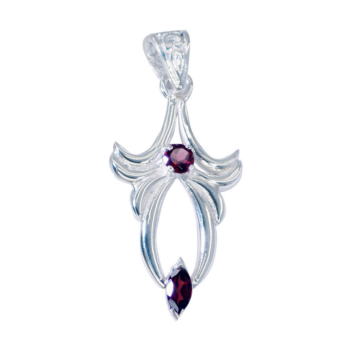 Laura Red Fairytale Pendant - Elegant Silver Design Garnet Red Red