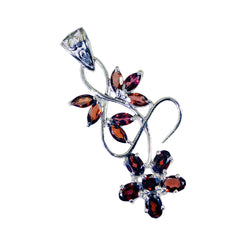 Alina Red Statement Pendant - Glamorous Floral Design