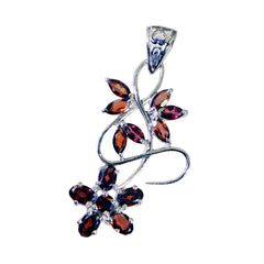 Alina Red Statement Pendant - Glamorous Floral Design