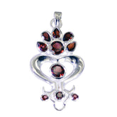 Lucy Red Gemstone Pendant – Elegant Heart Design Garnet Red Red