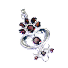 Lucy Red Gemstone Pendant – Elegant Heart Design