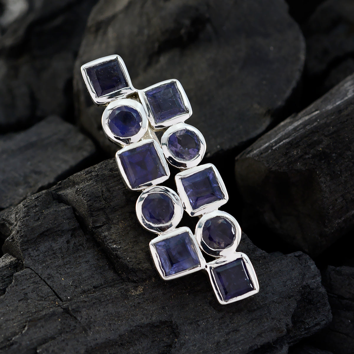 Stunning Genesis Blue Valentine Pendant in Gemstone Design Iolite Blue Blue