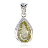 Anna Yellow Gemstone Pendant in Elegant Design Lemon Quartz Yellow Yellow