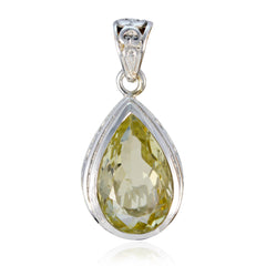 Anna Yellow Gemstone Pendant in Elegant Design Lemon Quartz Yellow Yellow