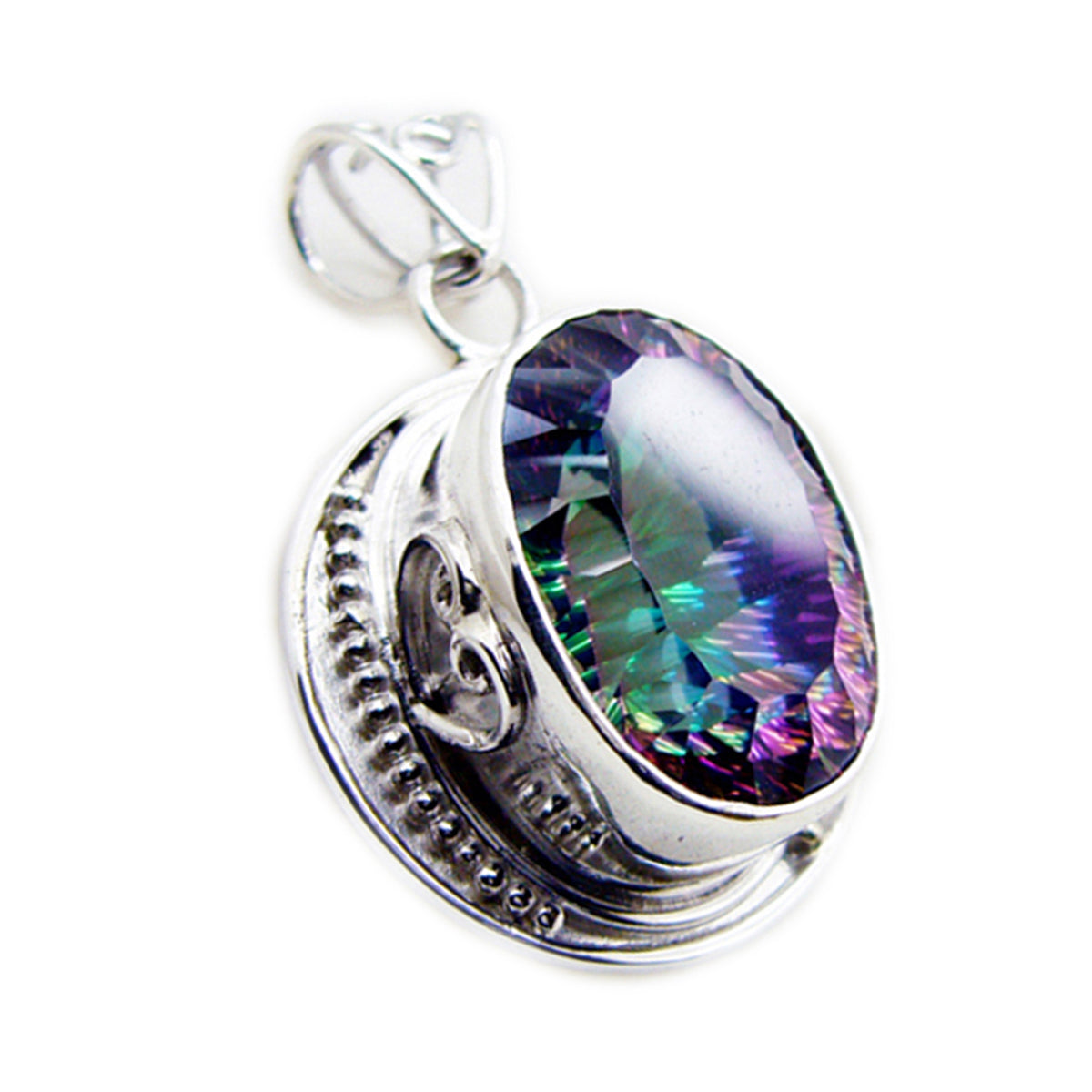 Pilar Rope-Wire Pendant Necklace with Colorful Gemstone Mystic Quartz multicolor Multicolor