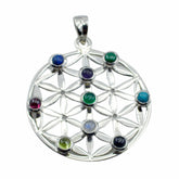 Layla multicolor Art-Deco Statement Pendant Multi Stone multicolor Multicolor