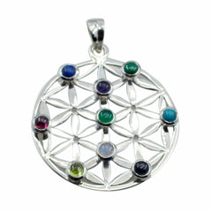 Layla multicolor Art-Deco Statement Pendant Multi Stone multicolor Multicolor