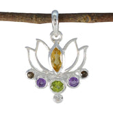 Sara Multicolor Gemstone Pendant - Everyday Glam Multi Stone multicolor Multicolor