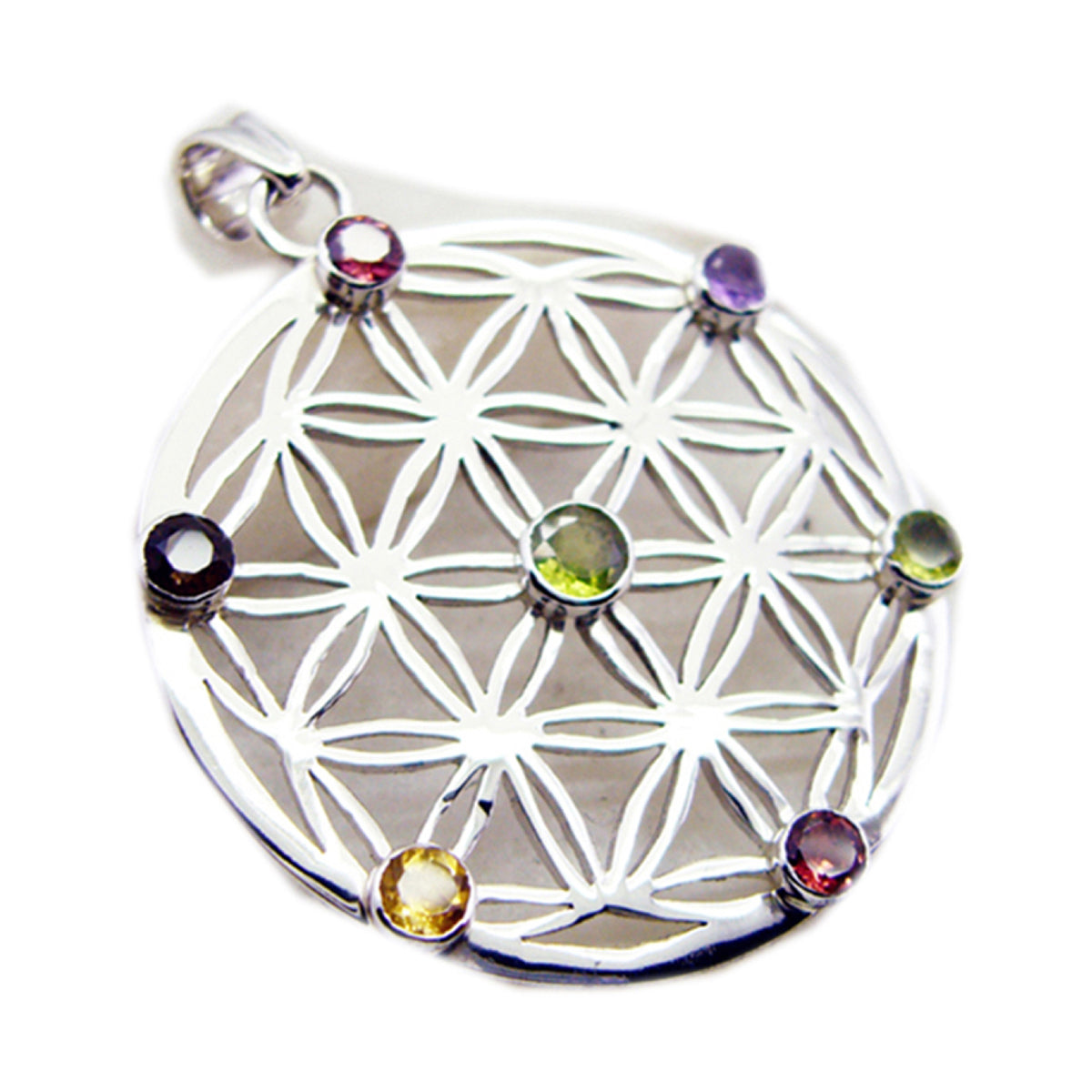Lucia multicolor Retro Statement Pendant Multi Stone multicolor Multicolor