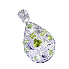 Stella Teardrop Pendant with Green Gemstones