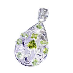 Stella Teardrop Pendant with Green Gemstones