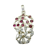Luna Multicolor Gemstone Pendant with Ruby & White Stones Tourmaline multicolor Multicolor