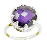 Aisha Art Deco Purple Solitaire Ring Amethyst Purple