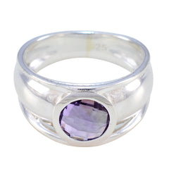 Angel Contemporary Purple Solitaire Ring Amethyst Purple