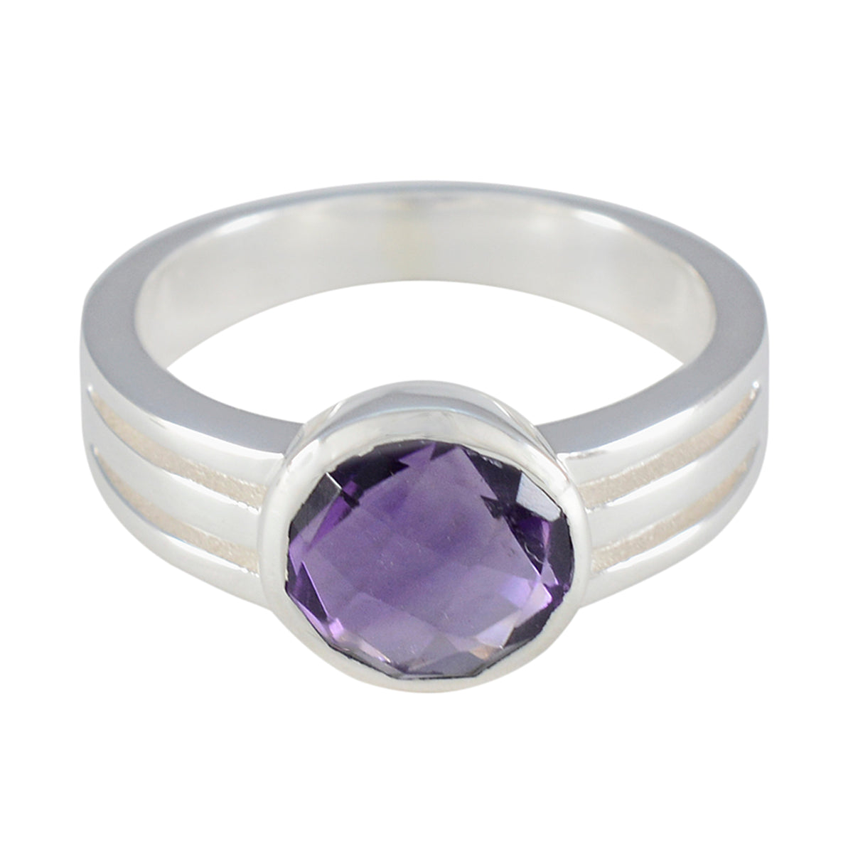 Micaela Glamorous Purple Solitaire Ring Amethyst Purple