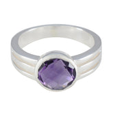 Micaela Glamorous Purple Solitaire Ring Amethyst Purple