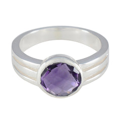 Micaela Glamorous Purple Solitaire Ring Amethyst Purple