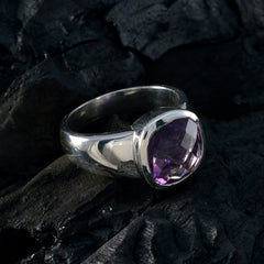 Ivana Purple Solitaire Ring with Amethyst Gemstone