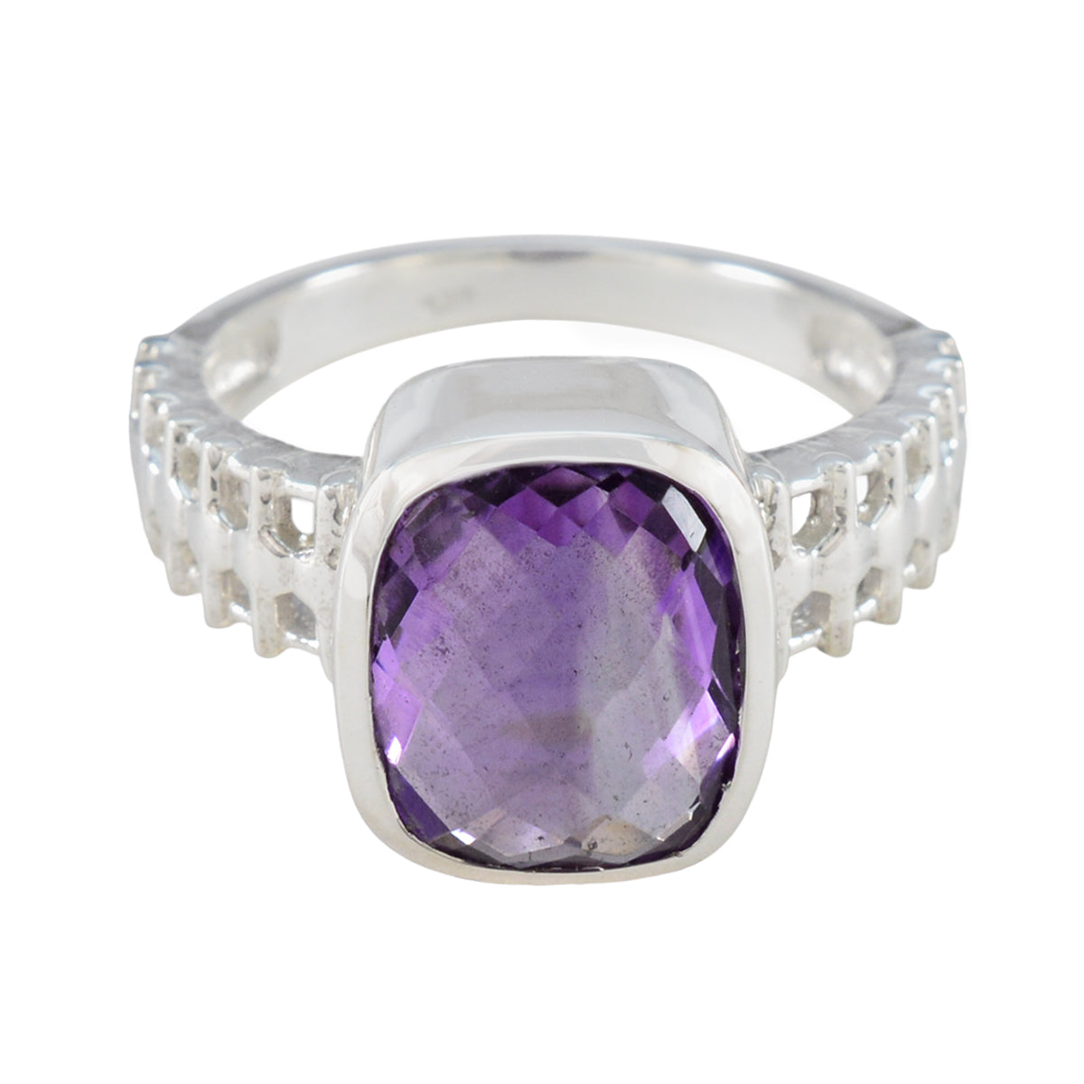 Julieta Abstract Purple Solitaire Ring Amethyst Purple