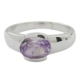 Bianca Graceful Purple Solitaire Ring Amethyst Purple