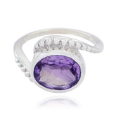 Ananya Feminine Purple Solitaire Ring Amethyst Purple