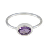 Isabella Feminine Purple Solitaire Ring Amethyst Purple