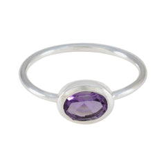 Isabella Feminine Purple Solitaire Ring Amethyst Purple