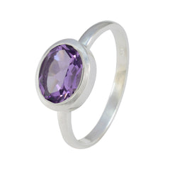 Aiko Contemporary Purple Solitaire Ring