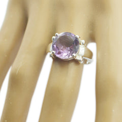 Ananya Purple Solitaire Gemstone Ring in Silver
