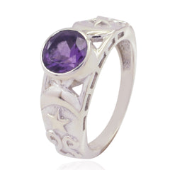 Rosa Filigree Purple Solitaire Ring
