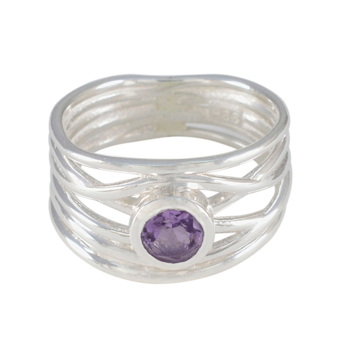 Laura Rope-Wire Purple Solitaire Band Amethyst Purple