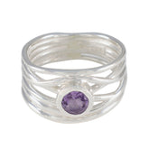 Laura Rope-Wire Purple Solitaire Band Amethyst Purple