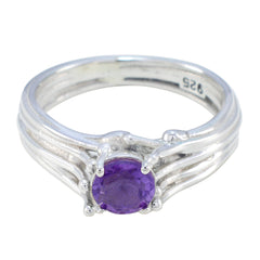 Natalie Romantic Purple Solitaire Ring Amethyst Purple