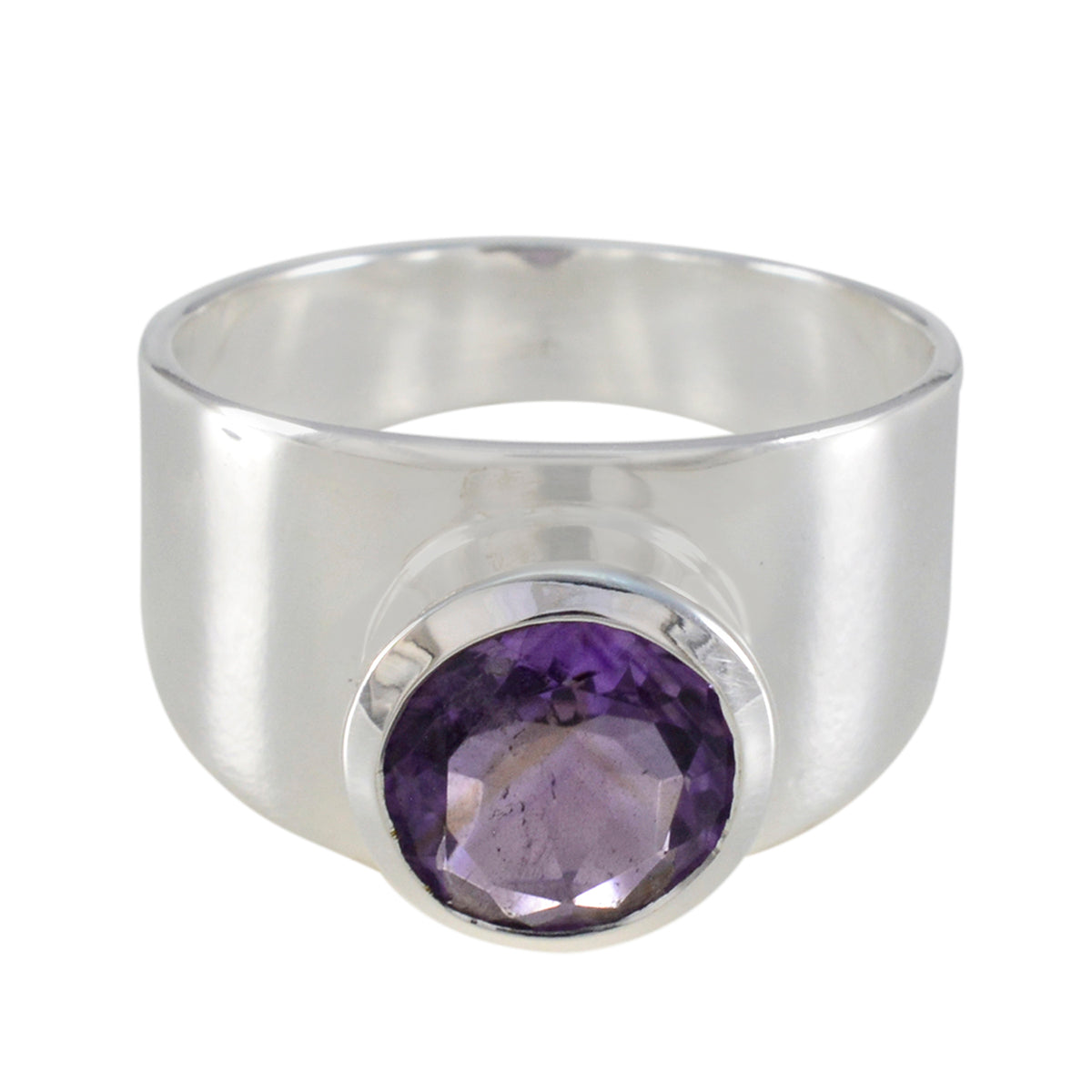 Dewi Contemporary Purple Solitaire Ring Amethyst Purple