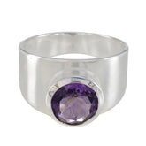 Dewi Contemporary Purple Solitaire Ring Amethyst Purple