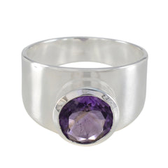 Dewi Contemporary Purple Solitaire Ring Amethyst Purple