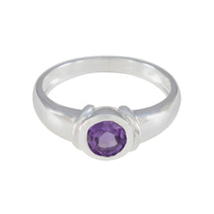 Meera Feminine Purple Solitaire Ring Amethyst Purple