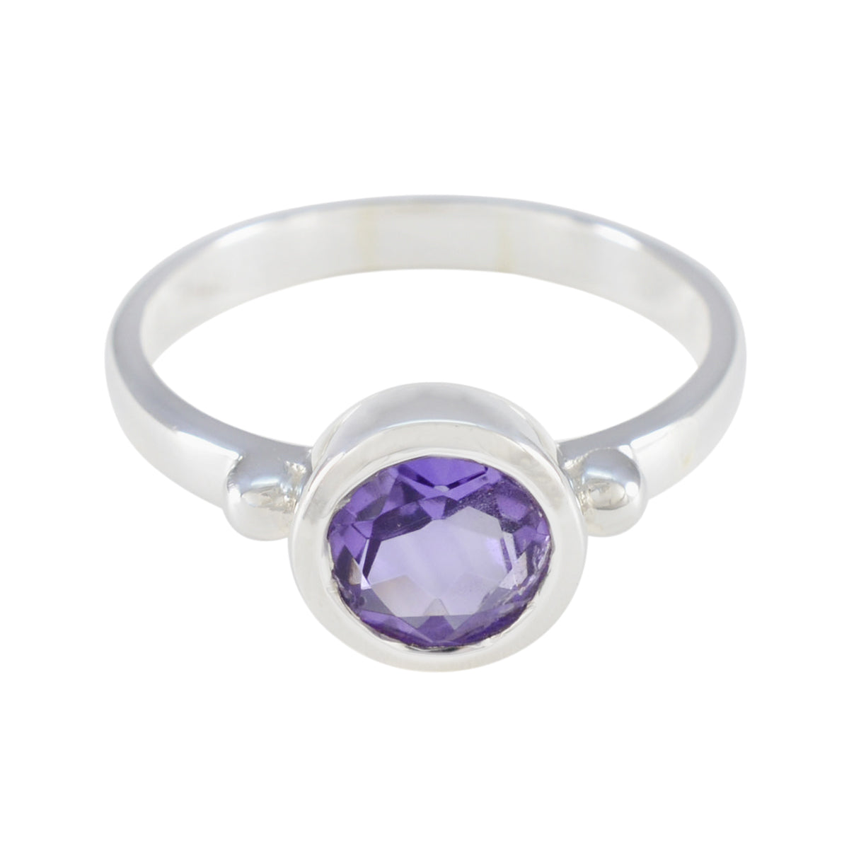Sara Graceful Purple Solitaire Ring Amethyst Purple