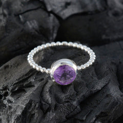 Kristine Twist Purple Solitaire Ring